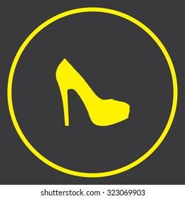 A Yellow Icon in a Circle - High Heels