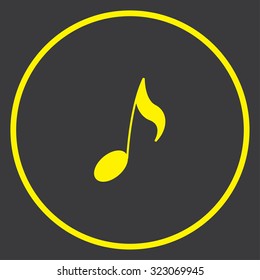 A Yellow Icon in a Circle - Musical Note