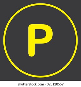 A Yellow Icon in a Circle - P