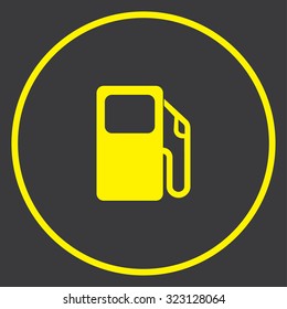 A Yellow Icon in a Circle - Petrol Pump