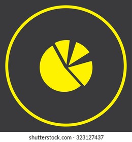A Yellow Icon in a Circle - Pie Chart