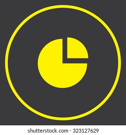 A Yellow Icon in a Circle - Pie Chart Exploded