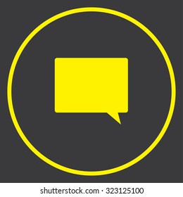 A Yellow Icon in a Circle - Speech Bubble Square