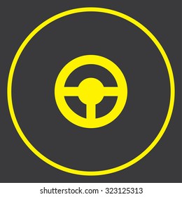 A Yellow Icon in a Circle - Steering Wheel