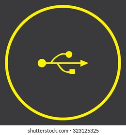 A Yellow Icon in a Circle - USB Universal Serial Bus