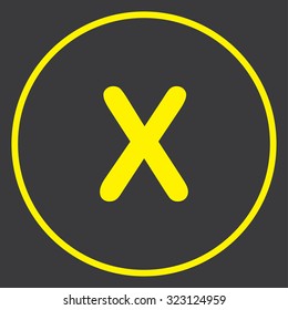 A Yellow Icon in a Circle - X