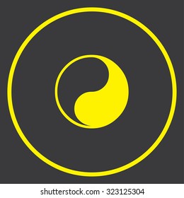 A Yellow Icon in a Circle - Ying Yang