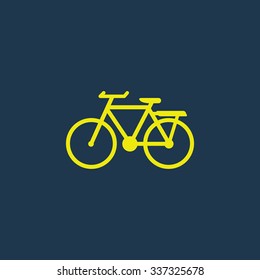 Yellow icon of Cycle on dark blue background. Eps.10