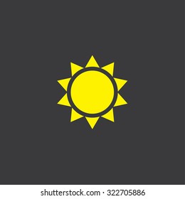 A Yellow Icon Isolated on a Grey Background Sunshine