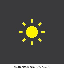 A Yellow Icon Isolated on a Grey Background Sun