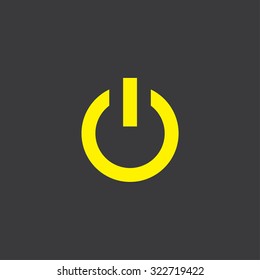 A Yellow Icon Isolated on a Grey Background Power