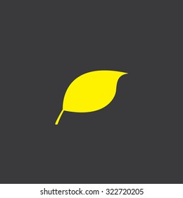 A Yellow Icon Isolated on a Grey Background Leaf