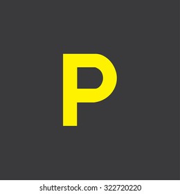 A Yellow Icon Isolated on a Grey Background Parking