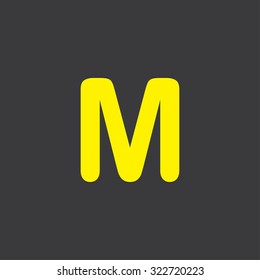 A Yellow Icon Isolated on a Grey Background M