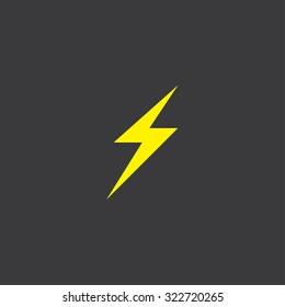 A Yellow Icon Isolated on a Grey Background Lightning Bolt
