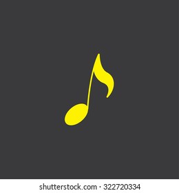 A Yellow Icon Isolated on a Grey Background Musical Note