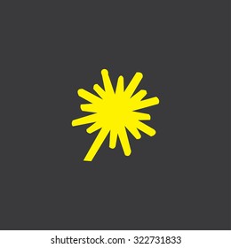 A Yellow Icon Isolated on a Grey Background Explosion Thick