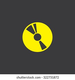A Yellow Icon Isolated on a Grey Background CD