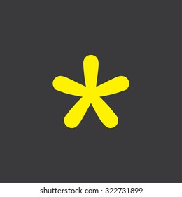 A Yellow Icon Isolated on a Grey Background Blobbed Star