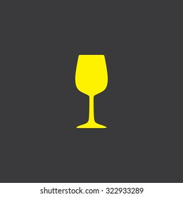 A Yellow Icon Isolated on a Grey Background Wine Glass