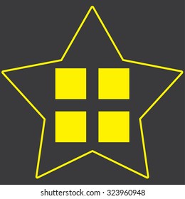 A Yellow Icon Isolated on a Grey Background inside a star - Image Grid