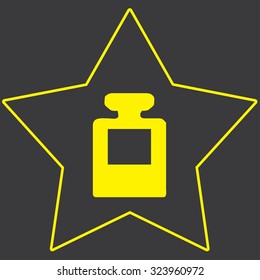 A Yellow Icon Isolated on a Grey Background inside a star - Ink Pot