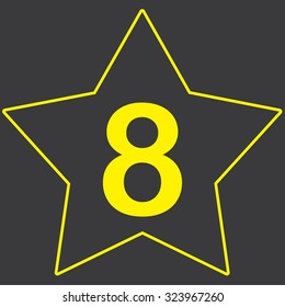 A Yellow Icon Isolated on a Grey Background inside a star - 8