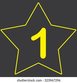 A Yellow Icon Isolated on a Grey Background inside a star - 1