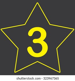 A Yellow Icon Isolated on a Grey Background inside a star - 3