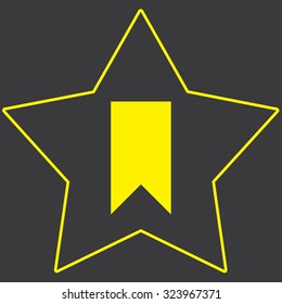 A Yellow Icon Isolated on a Grey Background inside a star - Banner