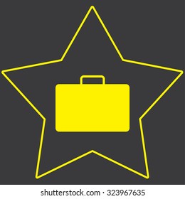 A Yellow Icon Isolated on a Grey Background inside a star - Breicase