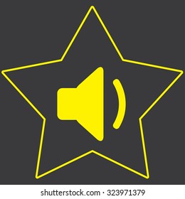 A Yellow Icon Isolated on a Grey Background inside a star - Volume