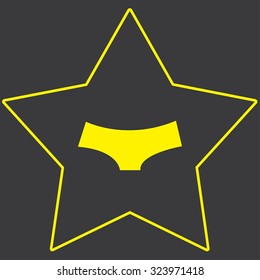 A Yellow Icon Isolated On A Grey Background Inside A Star - Womens Briefs