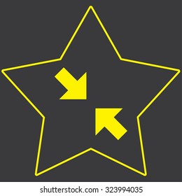 A Yellow Icon Isolated on a Grey Background inside a star - Zoom