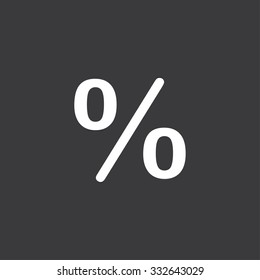 A Yellow Icon Isolated on a Grey Background - Percent