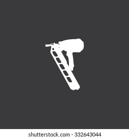 A Yellow Icon Isolated on a Grey Background - Nail Gun