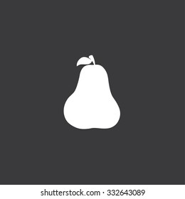 A Yellow Icon Isolated on a Grey Background - Pear