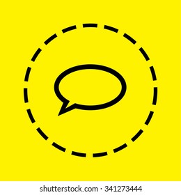 A Yellow Icon Isolated on a Grey Background - Speech Bubble