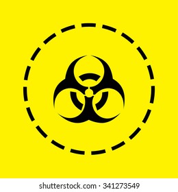A Yellow Icon Isolated on a Grey Background - Radio Active