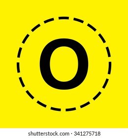 A Yellow Icon Isolated on a Grey Background - O