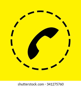 A Yellow Icon Isolated on a Grey Background - Phone