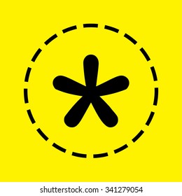 A Yellow Icon Isolated on a Grey Background - Blobbed Star