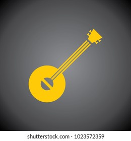 Yellow  icon on black background.