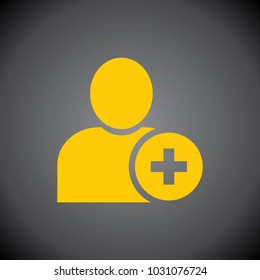 Yellow  icon on black background.