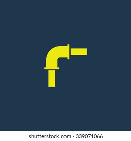Yellow icon of Pipe on dark blue background. Eps.10