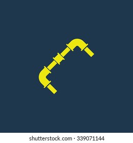 Yellow icon of Pipe on dark blue background. Eps.10