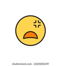 Ícone Amarelo Representando Frustração e Raiva com Expressão Facial Triste Representando Lutas de Saúde Mental e Sofrimento Emocional