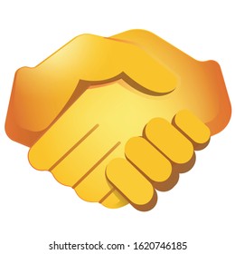 yellow icon two hands shaking