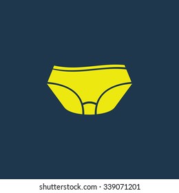 Yellow icon of Under Garments on dark blue background. Eps.10