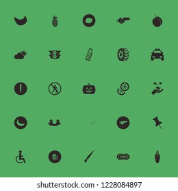 yellow icon. yellow vector icons set nest chicks, hand sprout, orange and sun and cloud